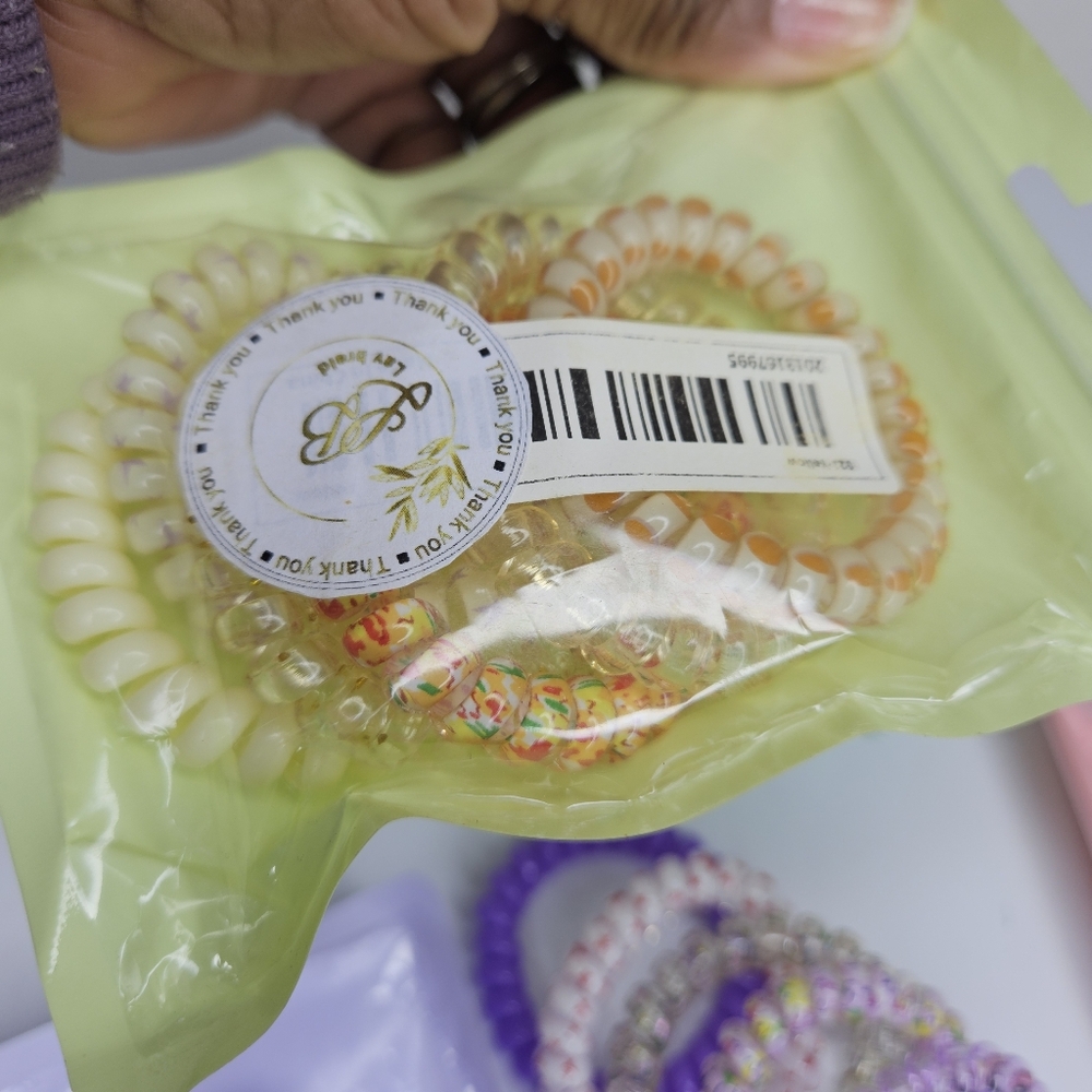 Elastic hair ties floral pattern ponytail holders for workout vacation&everyday - Picture 6 of 12